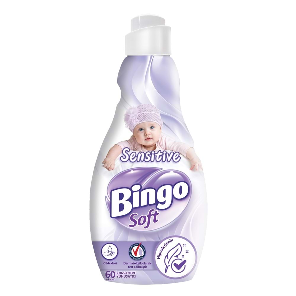 Bingo Soft Çamaşır Yumuşatıcı Konsantre 1440ML Sensitive (Hipoalerjenik) (4 Lü Set)
