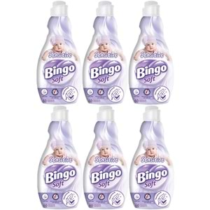Bingo Soft Çamaşır Yumuşatıcı Konsantre 1440ML Sensitive (Hipoalerjenik) (6 Lı Set)