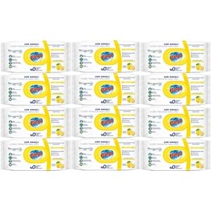 Bingo Clean Yüzey Temizlik Havlusu 96 Yaprak Limon Kokulu Plastik Kapaklı (12 Li Set) 1152 Yaprak