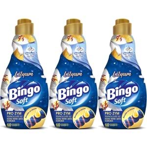 Bingo Soft Çamaşır Yumuşatıcı Konsantre 1440ML Lilyum (3 Lü Set)