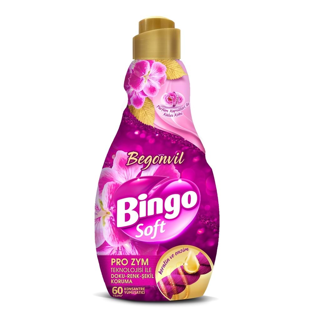 Bingo Soft Çamaşır Yumuşatıcı Konsantre 1440ML Begonvil (6 Lı Set)