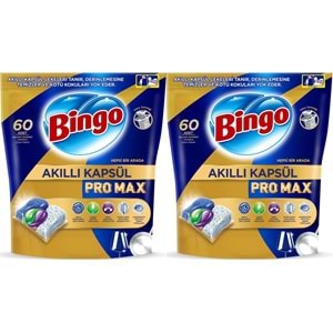 Bingo Akıllı Kapsül Pro Max Bulaşık Makinesi Deterjanı Tableti 120 Adet Limon Kokulu (2PK*60)