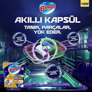 Bingo Akıllı Kapsül Pro Max Bulaşık Makinesi Deterjanı Tableti 180 Adet Limon Kokulu (3PK*60)