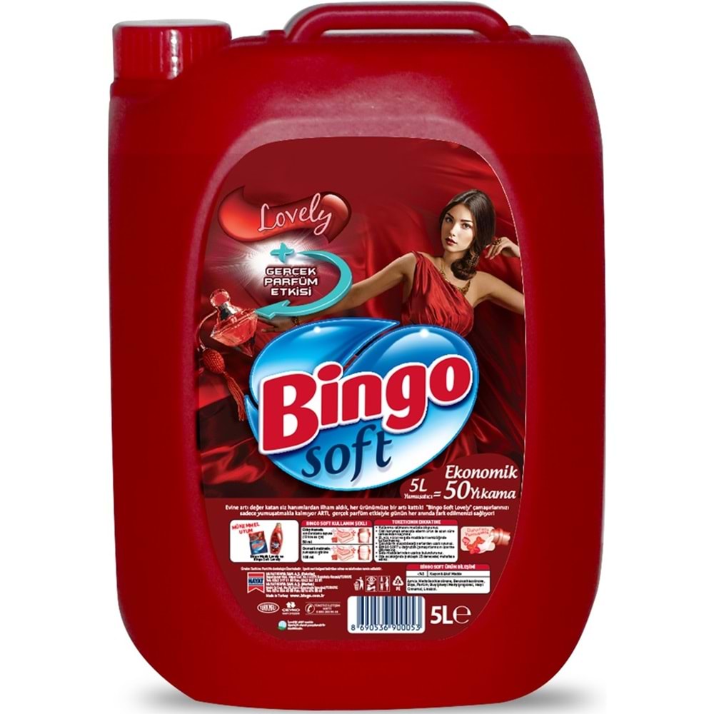 Bingo Soft Yumuşatıcı 20LT (4PK*5LT) Lovely (200 Yıkama)