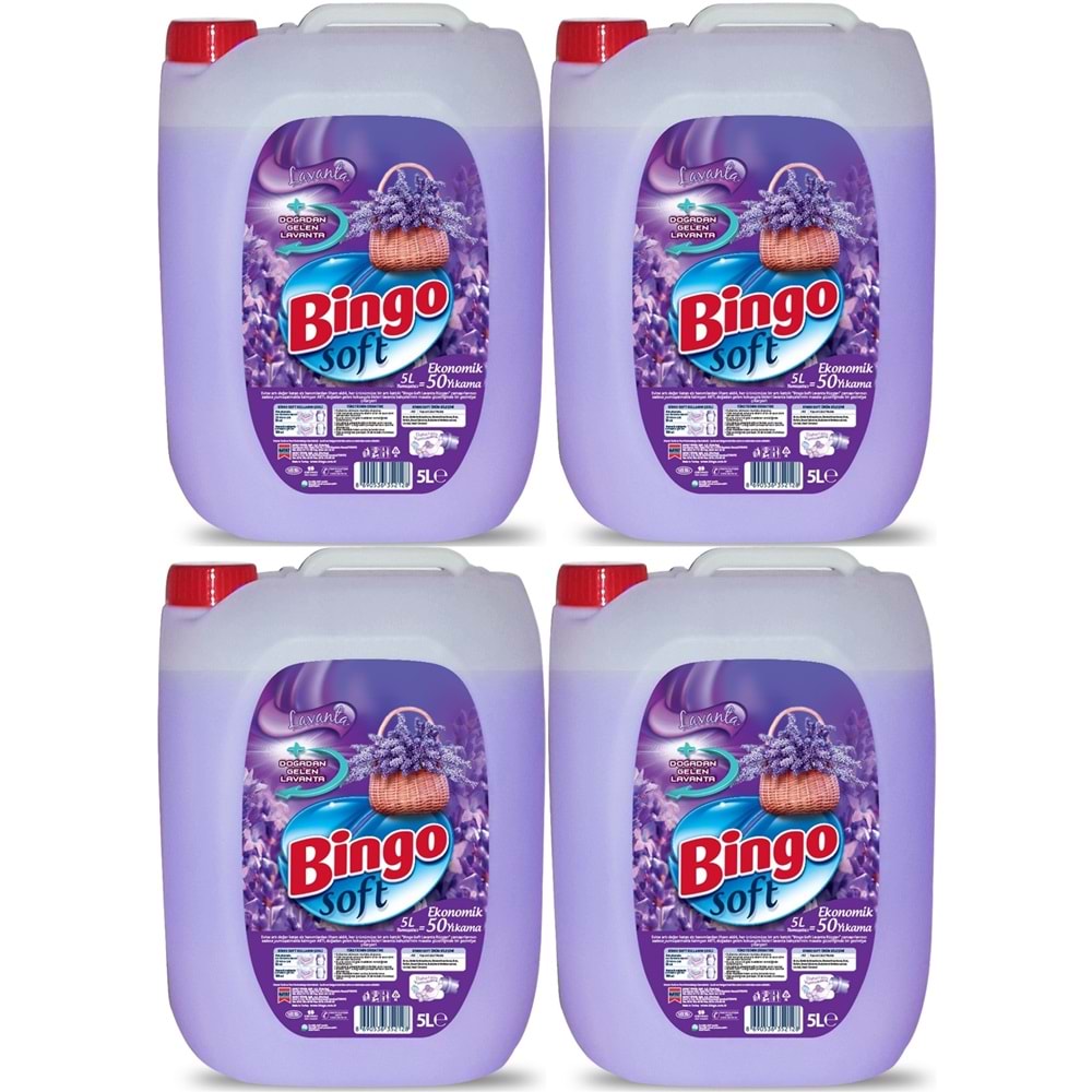 Bingo Soft Yumuşatıcı 20LT (4PK*5LT) Lavanta (200 Yıkama)
