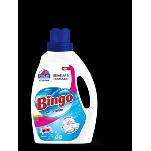 Bingo Sıvı Çamaşır Deterjanı 15600ML Amber Çiçeği Beyazlar ve Renkliler 6 Lı Set (6PK*2600ML)