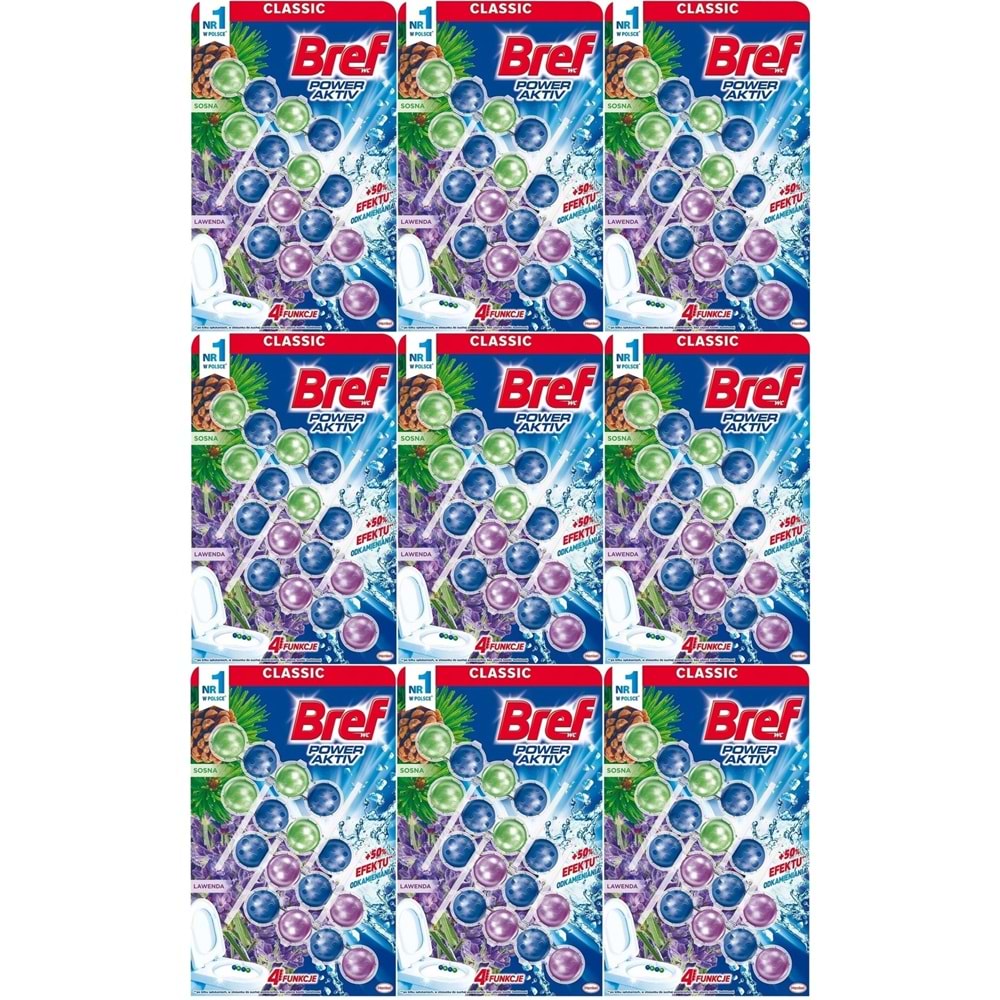 Bref Power Aktiv Klozet Bloğu Çam ve Lavanta Kokulu (36 Lı Set) (9PK*4)