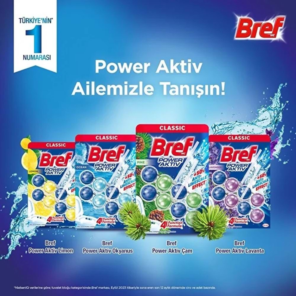 Bref Power Aktiv Klozet Bloğu Okyanus Kokulu (6 Lı Set) (6PK*1)