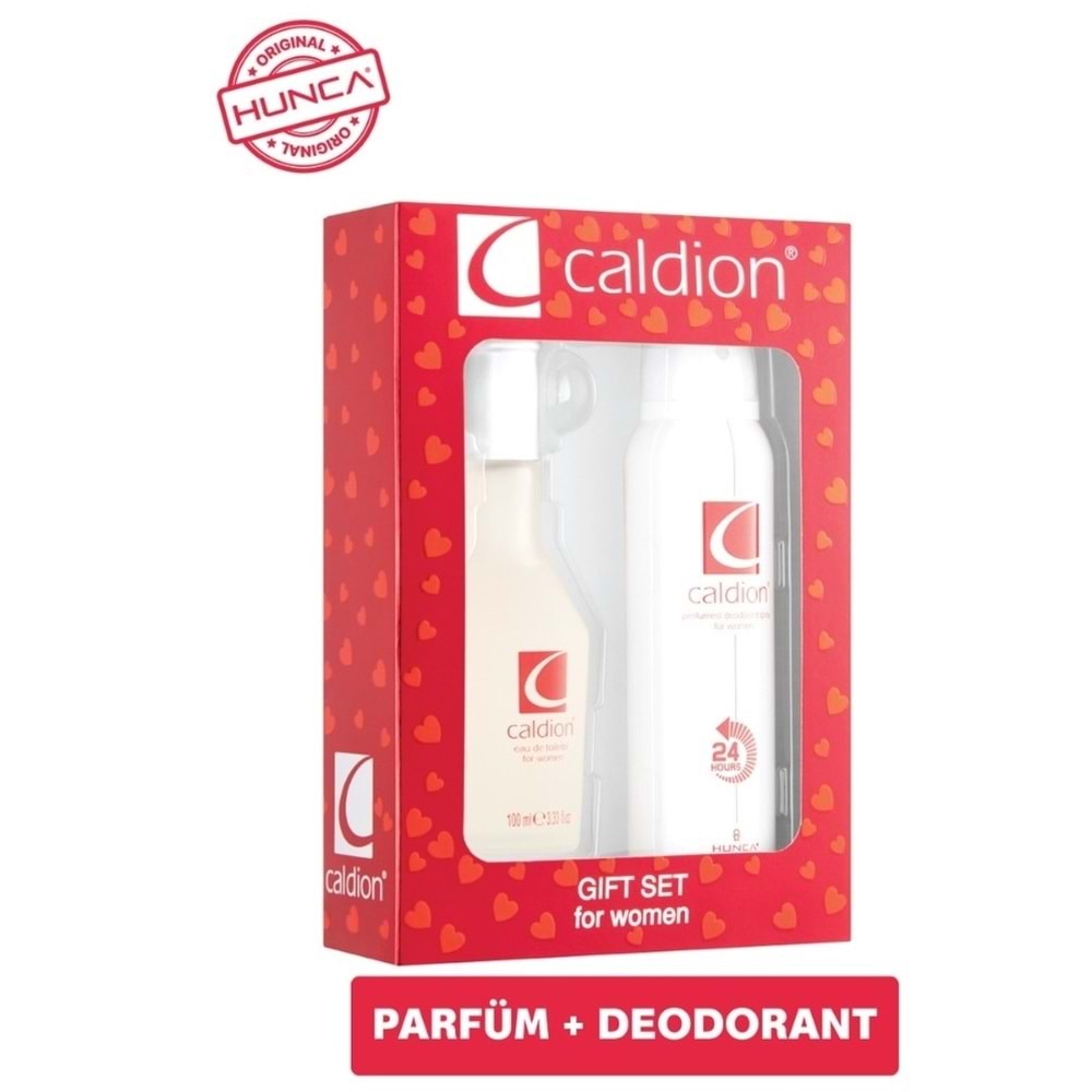 Caldion Parfüm Seti Kadın 100ML Classic & Jagler Erkek 90ML Hero + Deodorant (Karma 2 Li Set)