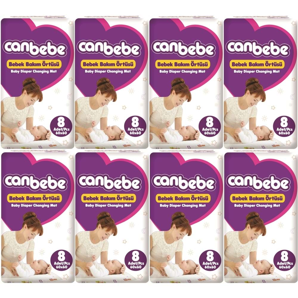 Canbebe Bebek Bakım Örtüsü Alt Açma 64 Adet (8Pk*8)