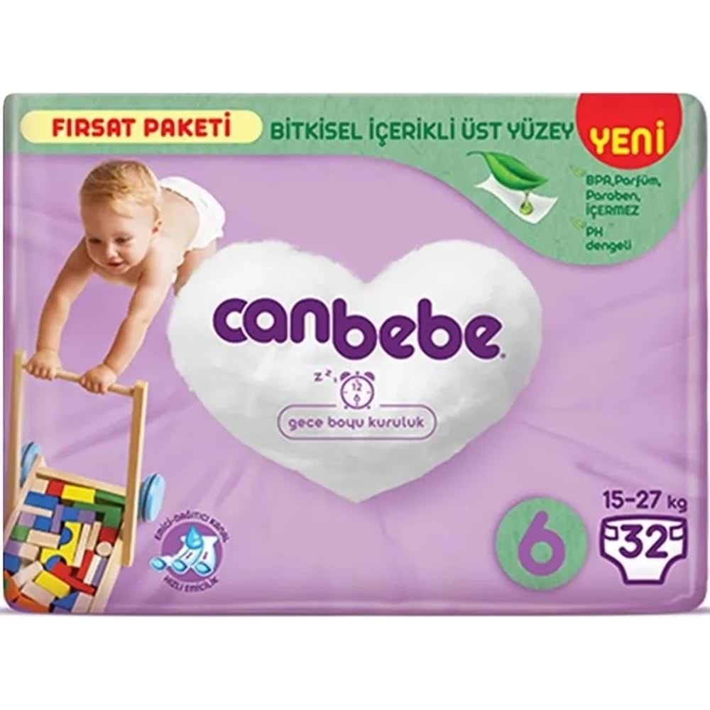 Canbebe Bebek Bezi Beden:6 (15-27Kg) Extra Large 256 Adet Dev Ekonomik Fırsat Pk
