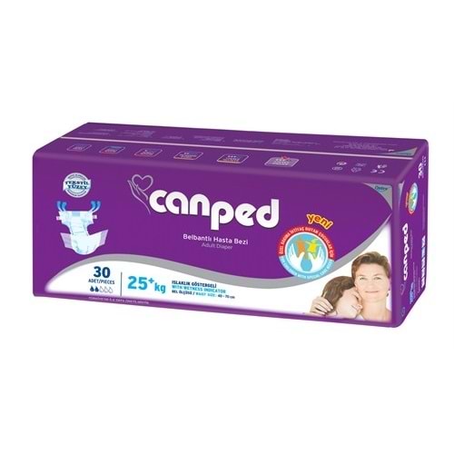 Canped Yetişkin Bezi Çoçuklar İçin Bel Bantlı Tekstil Yüzeyli 90 Adet XS (3PK*30)
