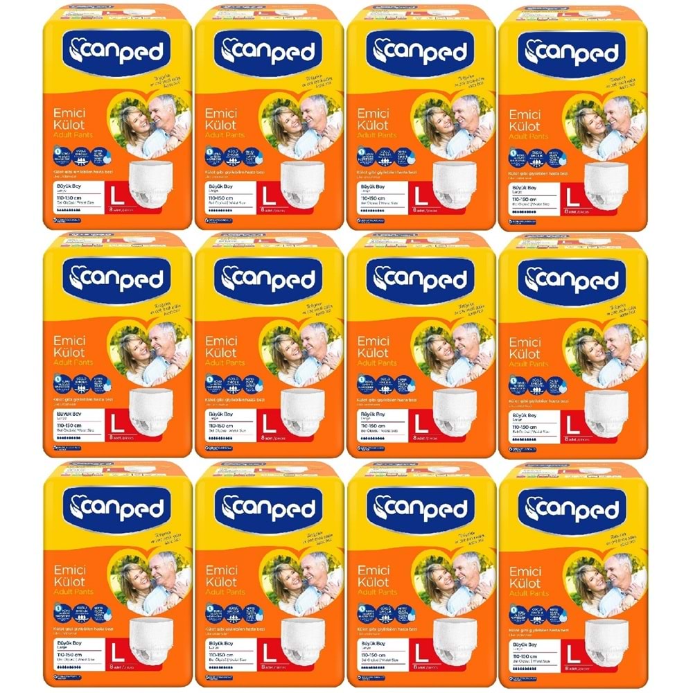 Canped Emici Külot Hasta Yetişkin Bezi XL - Ekstra Büyük - Extra Large 96 Adet