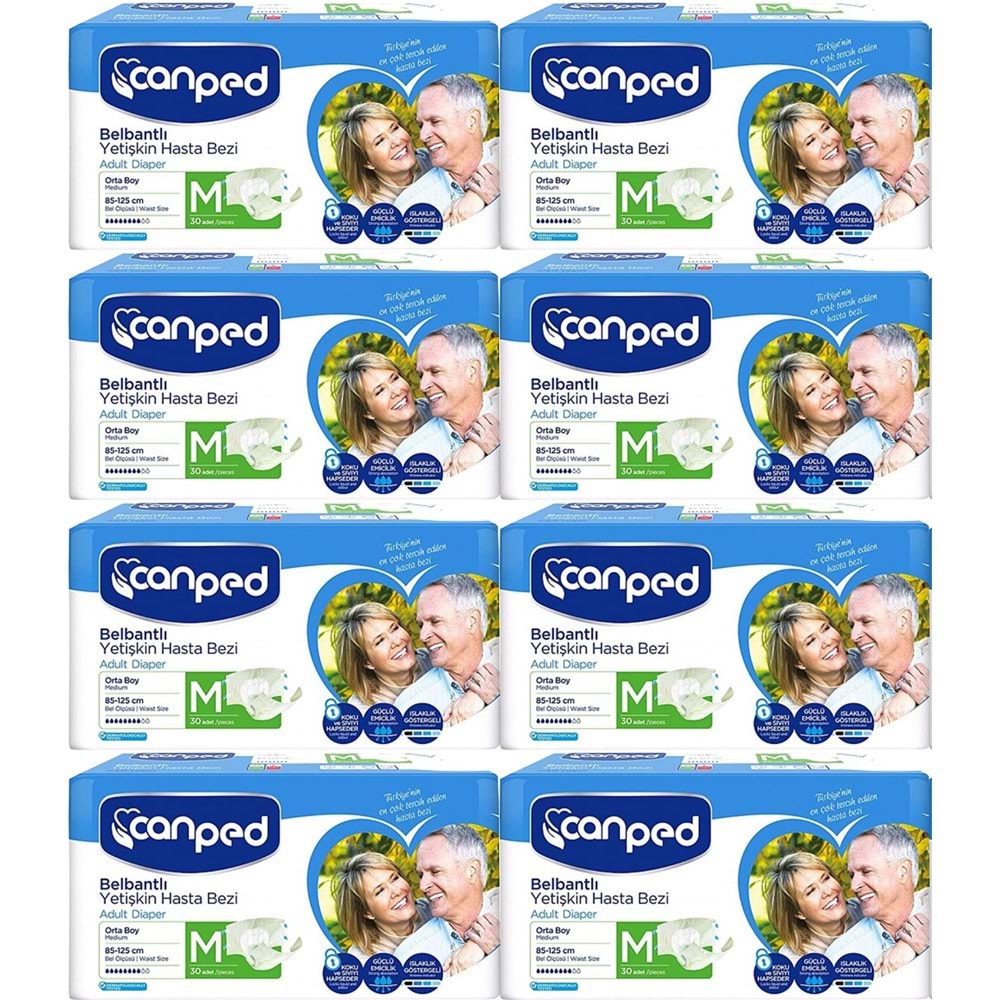 Canped Yetişkin Bezi Bel Bantlı Polietilen M - Orta - Medium 240 Adet