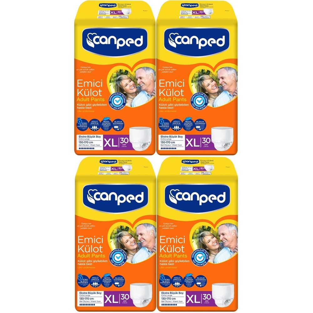 Canped Emici Külot Hasta Yetişkin Bezi XL - Ekstra Büyük - Extra Large 120 Adet