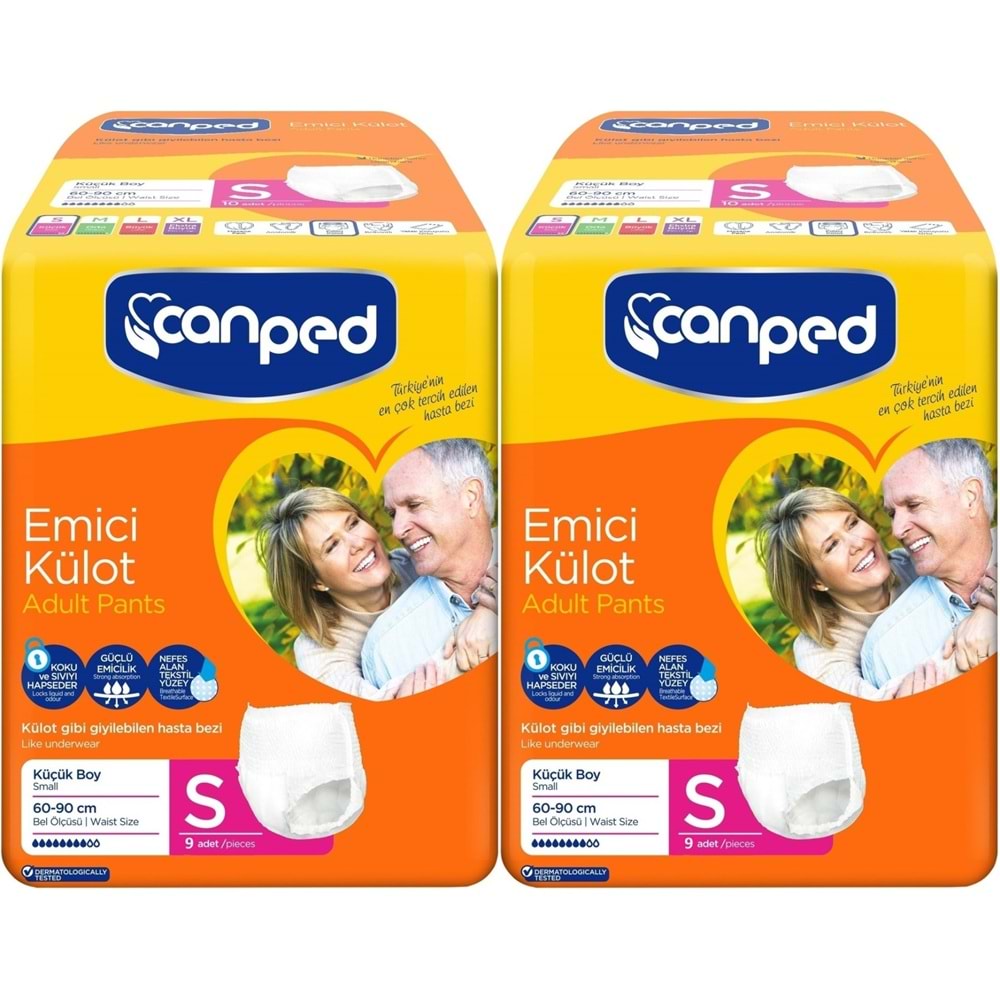 Canped Emici Külot Yetişkin Bezi S-Küçük Small 18 Adet (2PK*9)