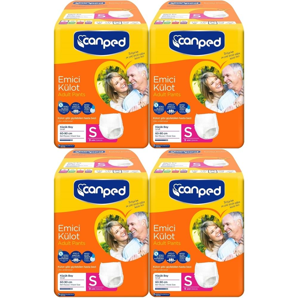 Canped Emici Külot Yetişkin Bezi S-Küçük Small 36 Adet (4PK*9)