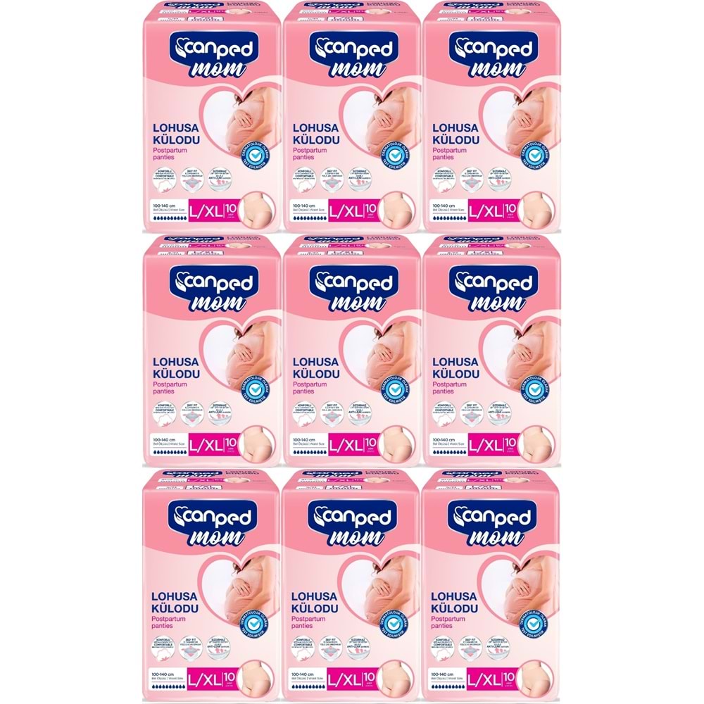 Canped Mom Lohusa Külodu - Külot Bez L - Large - Büyük / XL - Extra Large - 90 Adet (9PK*10)