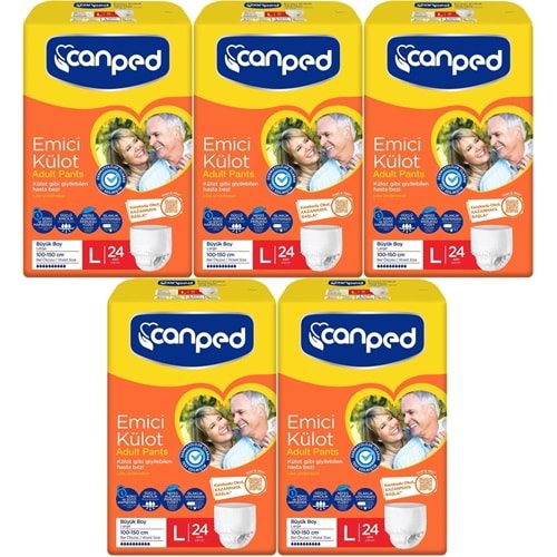 Canped Emici Külot Hasta Yetişkin Bezi L - Büyük - Large 120 Adet (5PK*24)