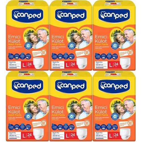 Canped Emici Külot Hasta Yetişkin Bezi L - Büyük - Large 144 Adet (6PK*24)