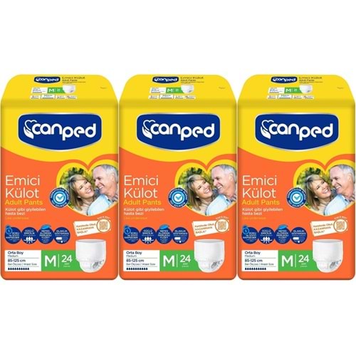 Canped Emici Külot Hasta Yetişkin Bezi M - Orta - Medium 72 Adet (3PK*24)