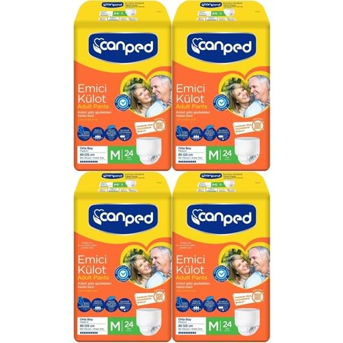 Canped Emici Külot Hasta Yetişkin Bezi M - Orta - Medium 96 Adet (4PK*24)