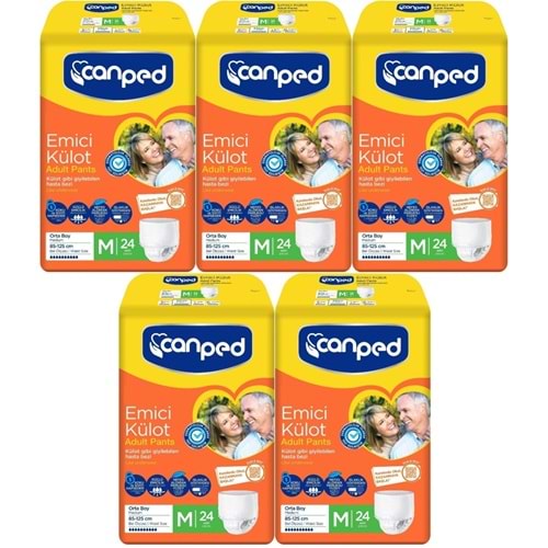 Canped Emici Külot Hasta Yetişkin Bezi M - Orta - Medium 120 Adet (5PK*24)