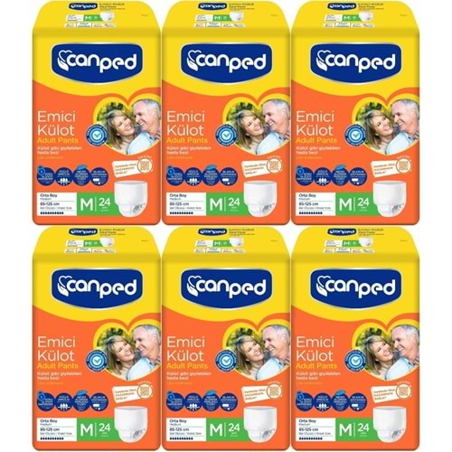 Canped Emici Külot Hasta Yetişkin Bezi M - Orta - Medium 144 Adet (6PK*24)