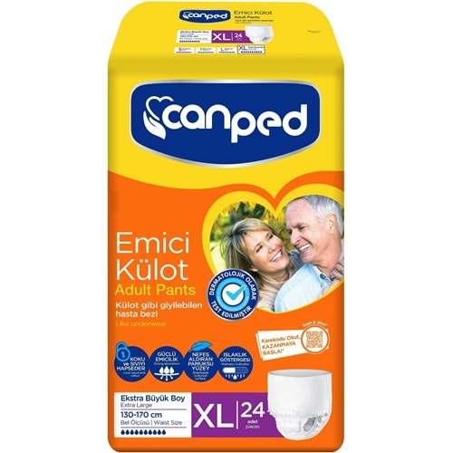 Canped Emici Külot Hasta Yetişkin Bezi XL - Ekstra Büyük - Extra Large 120 Adet (5PK*24)