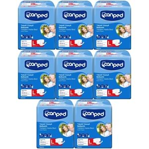 Canped Hasta Bezi Yetişkin Bel Bantlı Tekstil Yüzey L - Büyük - Large 112 Adet (8PK*14)