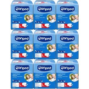 Canped Hasta Bezi Yetişkin Bel Bantlı Tekstil Yüzey L - Büyük - Large 126 Adet (9PK*14)