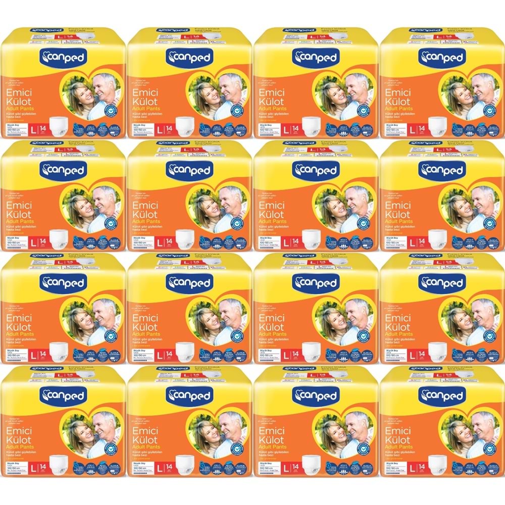 Canped Emici Külot Pants Hasta Yetişkin Bezi L - Büyük - Large Ekonomik Pk 224 Adet (16PK*14)