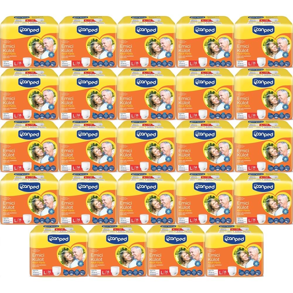 Canped Emici Külot Pants Hasta Yetişkin Bezi L - Büyük - Large Ekonomik Pk 336 Adet (24PK*14)