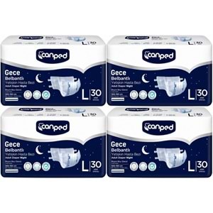 Canped Yetişkin Bezi Bel Bantlı Gece Night L - Büyük - Large 120 Adet