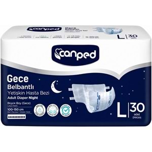 Canped Yetişkin Bezi Bel Bantlı Gece Night L - Büyük - Large 180 Adet