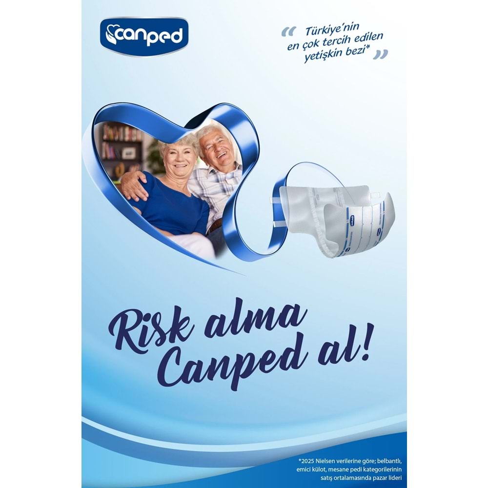Canped Yetişkin Bezi Bel Bantlı Tekstil Yüzey XL - Ekstra Large - Extra Large 46 Adet