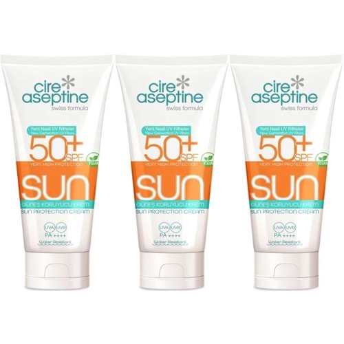 Cire Aseptine Sun Güneş Koruyucu Kremi 50+ SPF 150 ML (3 Lü Set)