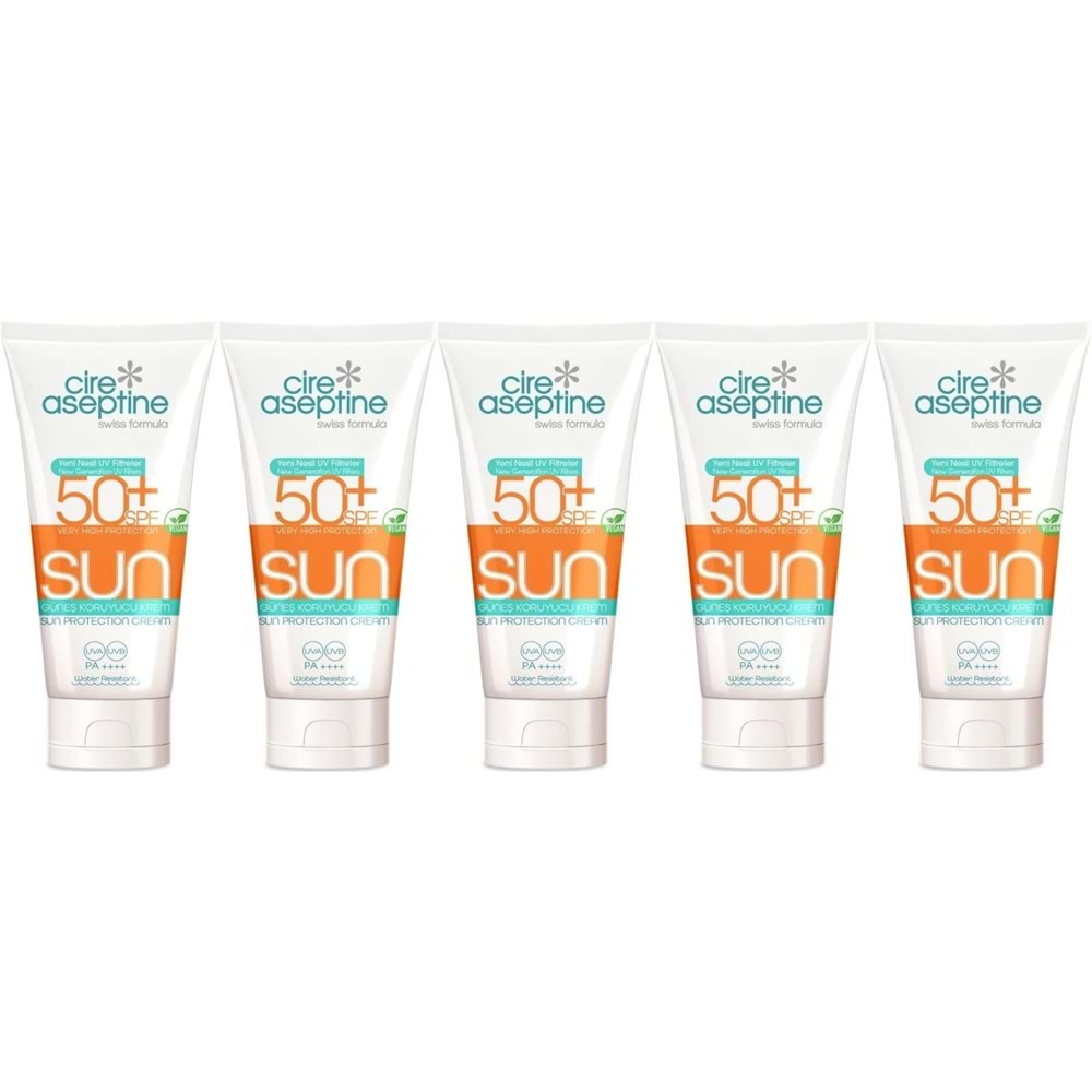 Cire Aseptine Sun Güneş Koruyucu Kremi 50+ SPF 150 ML (5 Li Set)