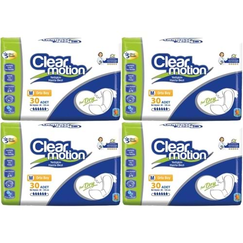 Clearmotion Yetişkin Hasta Bezi Bel Bantlı M - Orta - Medium 120 Adet (4PK*30)