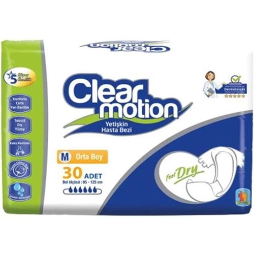 Clearmotion Yetişkin Bezi Bel Bantlı M - Orta - Medium 180 Adet (6PK*30)