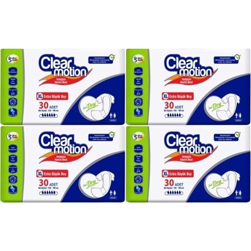 Clearmotion Yetişkin Hasta Bezi Bel Bantlı XL - Ekstra Büyük - Extra Large 120 Adet (4PK*30)
