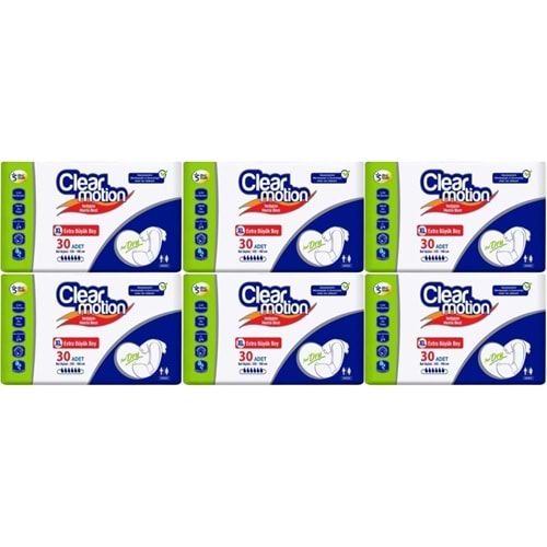 Clearmotion Yetişkin Hasta Bezi Bel Bantlı XL - Ekstra Büyük - Extra Large 180 Adet (6PK*30)