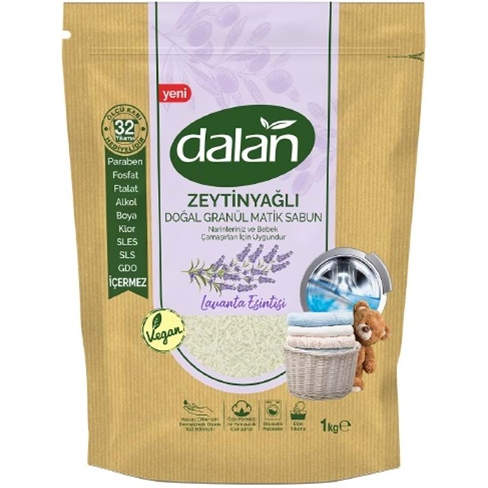 Dalan Antik Defneli Zeytinyağı Sabunu 900GR Lavantalı & Granül Sabun Tozu Lavantalı 1KG (2 Li Set)