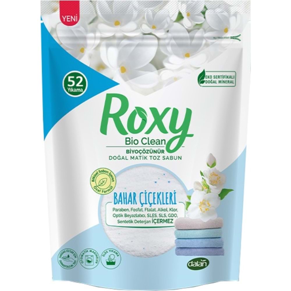 Dalan Roxy Bio Clean Sabun Tozu Karma Set 1.6+1.6KG:3.2KG Bahar Çiçekleri+Aloe Vera (104 Yıkama)