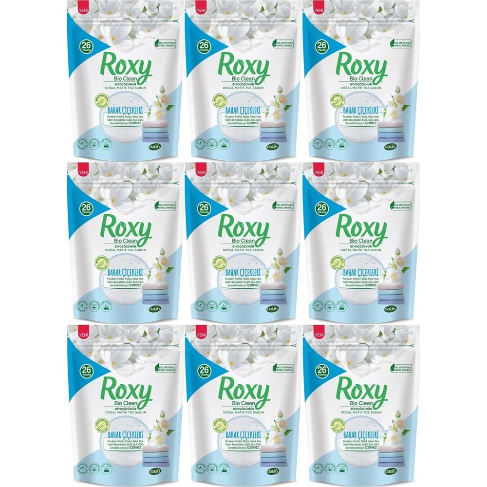 Dalan Roxy Bio Clean Matik Sabun Tozu 800GR Bahar Çiçekleri (9 Lu Set) (234 Yıkama)