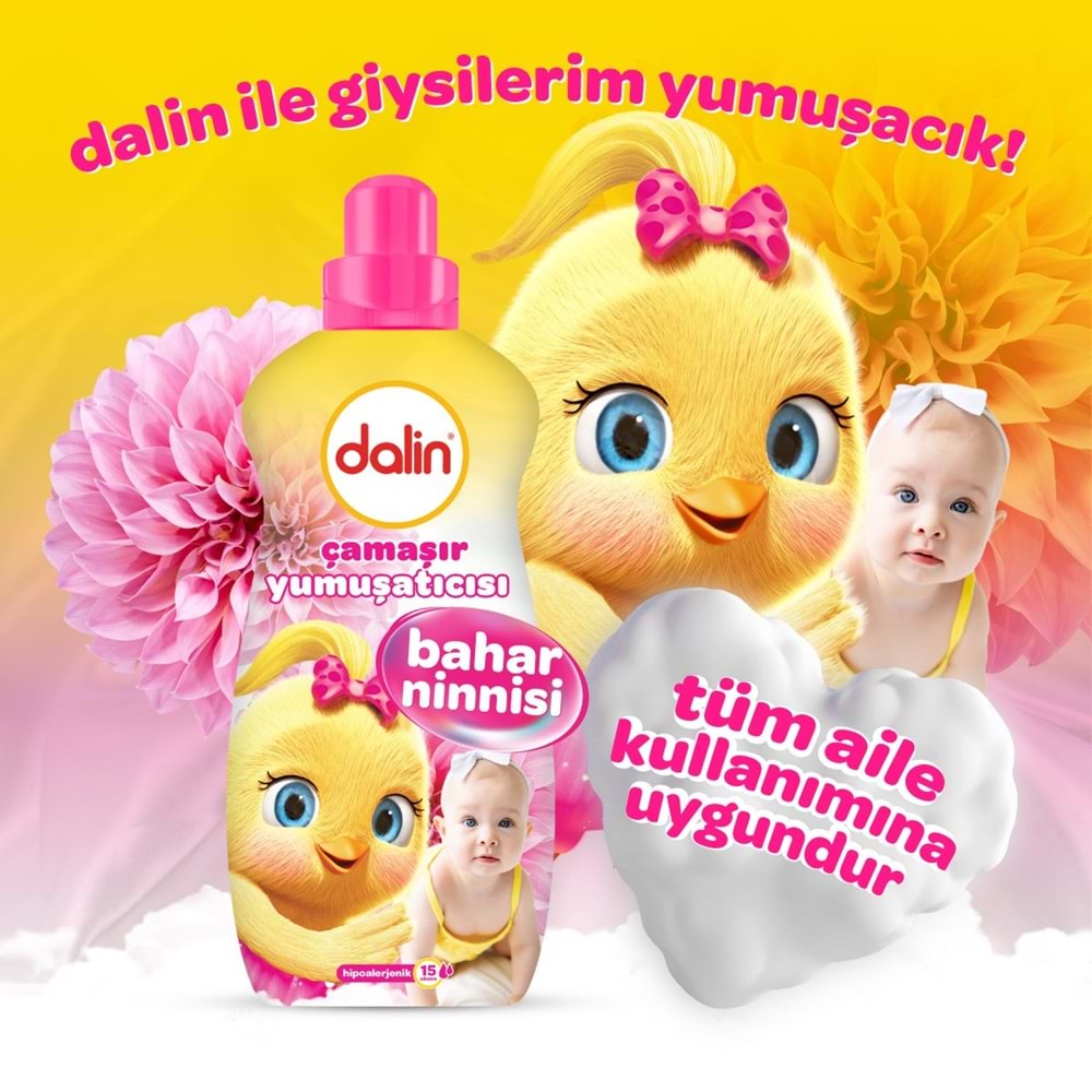 Dalin Çamaşır Yumuşatıcı Konsantre 1500ML Bahar Ninnisi (9 Lu Set) (Bebeklere Özel)