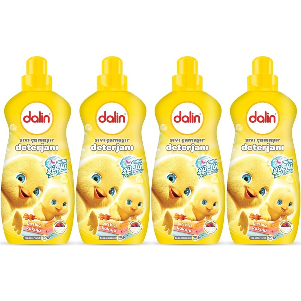 Dalin Çamaşır Deterjanı 1.5LT Bıcı Bıcı Kokulu (Hassas ve Hipoalerjenik Formül) (4 Lü Set)