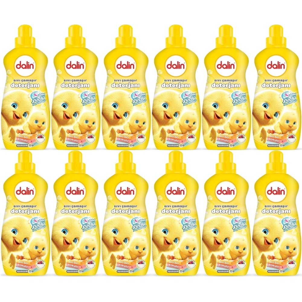 Dalin Çamaşır Deterjanı 1.5LT Bıcı Bıcı Kokulu (Hassas ve Hipoalerjenik Formül) (12 Li Set)