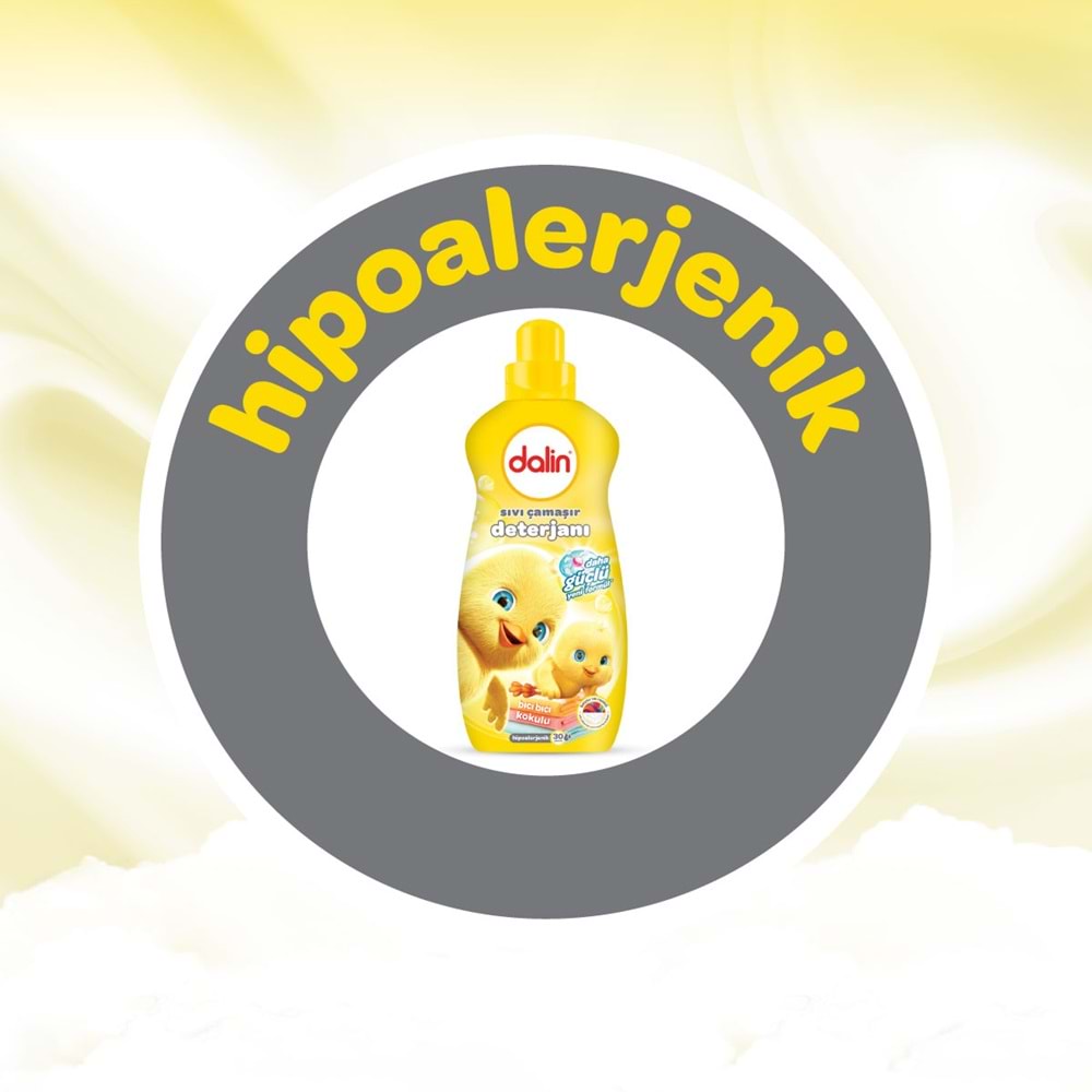 Dalin Çamaşır Deterjanı 1.5LT Bıcı Bıcı Kokulu (Hassas ve Hipoalerjenik Formül) (12 Li Set)