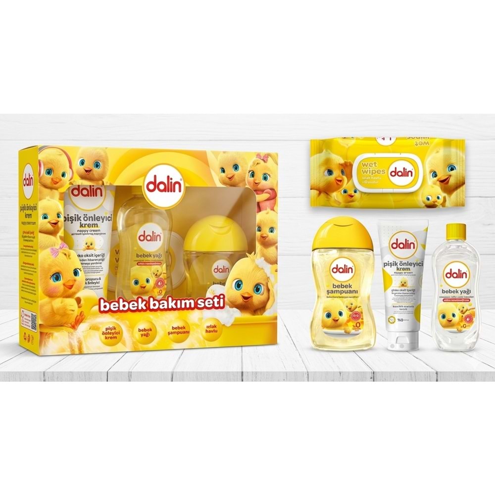 Dalin Bebek Bakım Seti 4 Parça (Kutulu) Yenidoğan Seti (Karma 3 Lü Set)